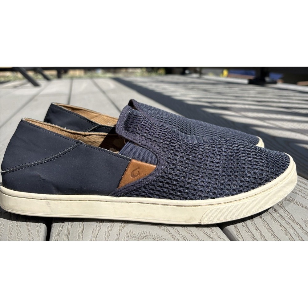 Olukai Pehuea Women's 9.5 Slip On Shoes Breathable Blue Mesh Comfort Sneakers
